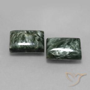 Gemme di Serafinito Verde naturale da 15.80 ct, Taglio a baguette, Opaco