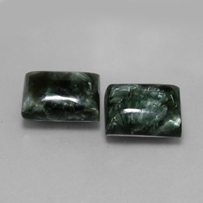 Serafinite naturale verde da  ct, baguette, opaco