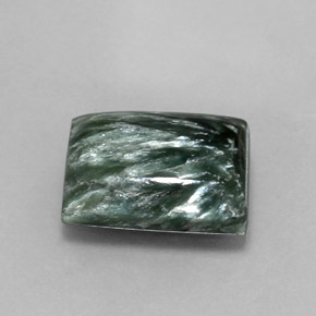 Serafinite naturale verde da 5,99 ct, baguette, opaco