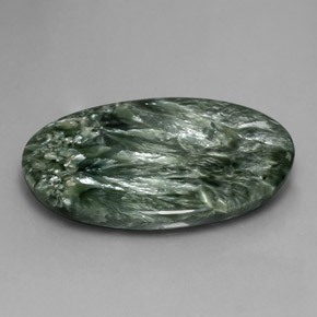 Serafinito Verde naturale da 47.17 ct, Taglio ovale, Opaco