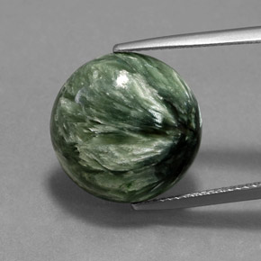Serafinito Verde naturale da 10.47 ct, Taglio rotondo, Opaco