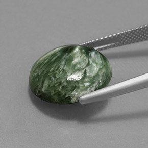 Serafinito Verde naturale da 10.47 ct, Taglio rotondo, Opaco