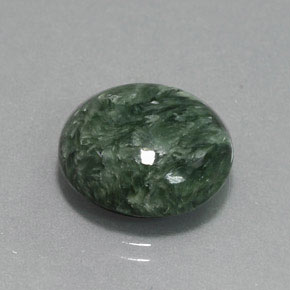 Serafinite verde naturale da 10,49 ct, taglio rotondo, opaco