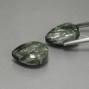 Gemme di Serafinito Verde naturale da  ct, Forma a pera, Opaco