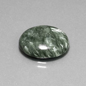 Serafinite naturale verde da 8,60 ct, taglio ovale, opaco