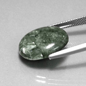 Serafinite naturale verde da 8,60 ct, taglio ovale, opaco