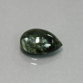 Serafinito Verde naturale da 4.00 ct, Forma a pera, Opaco