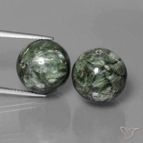 38.39ctw Naturale Verde Serafinito, Sfera, Opaco