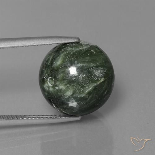 Serafinite naturale verde da 19,74 ct, sfera / palla, opaco