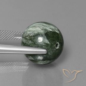 Serafinite naturale verde da 19,74 ct, sfera / palla, opaco
