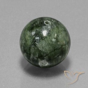 Serafinito Verde terroso naturale da 19.22 ct, Sfera, Opaco