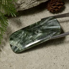 Serafinito Verde naturale da 27.75 ct, Taglio a cuscino, Opaco