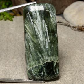 Serafinite naturale verde da 41,10 ct, taglio a cuscino, opaco