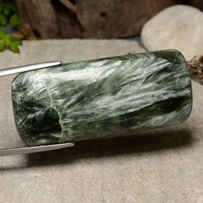 Serafinite naturale verde da 41,10 ct, taglio a cuscino, opaco