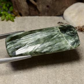 Serafinite naturale verde da 41,10 ct, taglio a cuscino, opaco