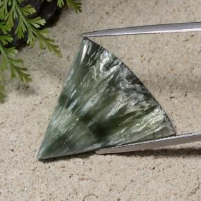 Serafinite naturale verde da 13,87 ct, forma fantasia, opaco