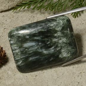 Serafinite naturale verde da 48,27 ct, taglio a cuscino, opaco