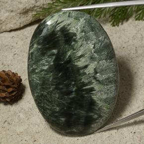 Serafinite naturale verde da 78,68 ct, taglio ovale, opaco