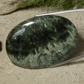 Serafinite naturale verde da 78,68 ct, taglio ovale, opaco