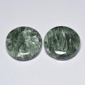 Gemme di Serafinito Verde medio naturale da 16.73 ct, Taglio rotondo, Opaco