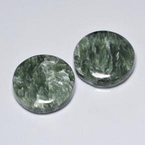 Gemme di Serafinito Verde medio naturale da 16.73 ct, Taglio rotondo, Opaco