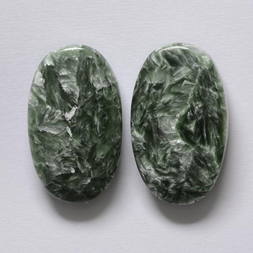 Gemme di Serafinito Verde naturale da 16.18 ct, Taglio ovale, Opaco