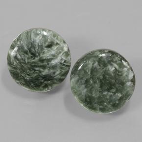 Gemme di Serafinito Verde naturale da 11.18 ct, Taglio rotondo, Opaco