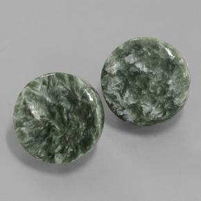 Gemme di Serafinito Verde naturale da 11.18 ct, Taglio rotondo, Opaco