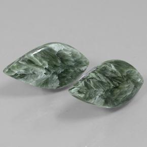 Serafinite naturale verde da 19,06 ct, forma fantasia, opaco