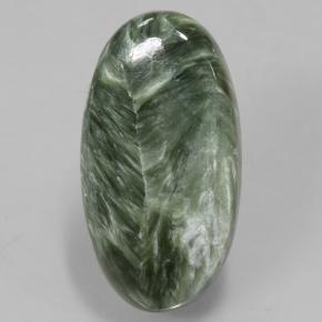 Serafinite naturale verde da 8,81 ct, taglio ovale, opaco