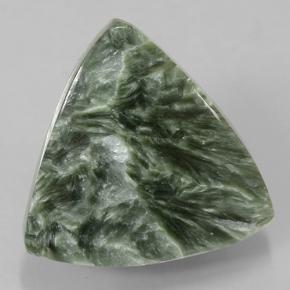 Serafinito Verde naturale da 10.32 ct, Taglio trillion, Opaco