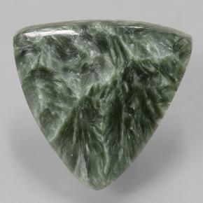 Serafinito Verde naturale da 10.32 ct, Taglio trillion, Opaco