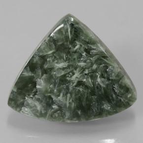 Serafinite verde medio naturale da 9,77 ct, trillion, opaco