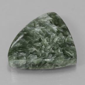 Serafinite verde medio naturale da 9,77 ct, trillion, opaco