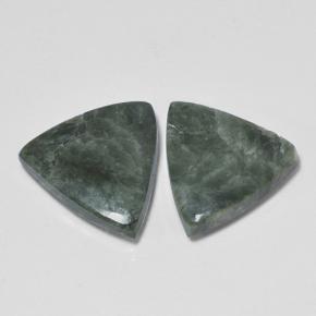 Serafinite naturale verde da 8,88 ct, trillion, opaco