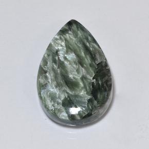 Serafinito Verde naturale da 8.73 ct, Forma a pera, Opaco