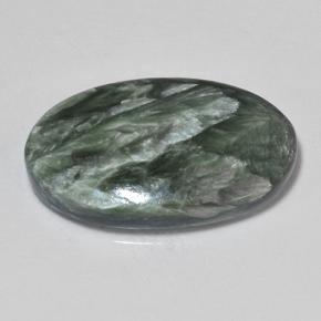 Serafinito Verde naturale da 10.02 ct, Taglio ovale, Opaco