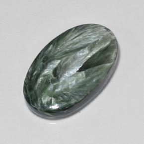 Serafinito Verde naturale da 8.42 ct, Taglio ovale, Opaco