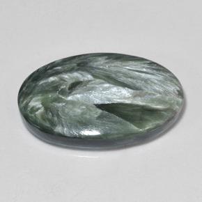 Serafinito Verde naturale da 8.42 ct, Taglio ovale, Opaco