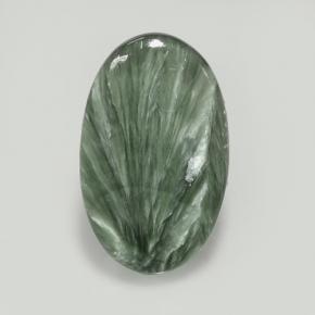 Serafinito Verde naturale da 7.29 ct, Taglio ovale, Opaco