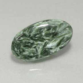 Serafinito Verde naturale da 6.85 ct, Taglio ovale, Opaco
