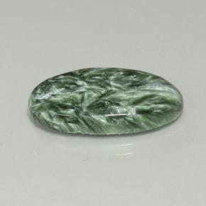 Serafinito Verde naturale da 6.85 ct, Taglio ovale, Opaco