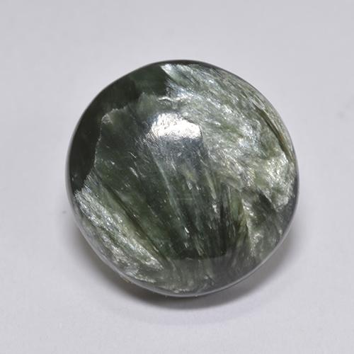 Serafinito Verde naturale da 4.10 ct, Taglio rotondo, Opaco