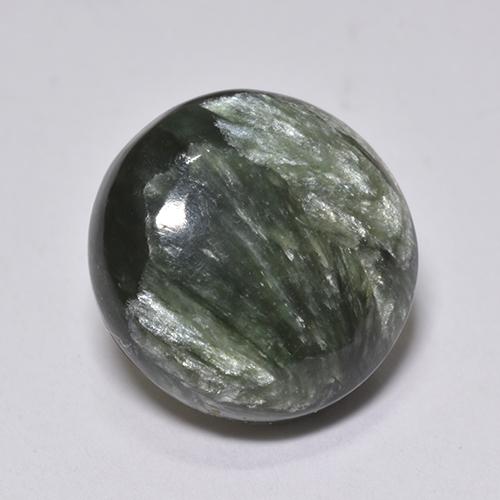 Serafinito Verde naturale da 4.10 ct, Taglio rotondo, Opaco