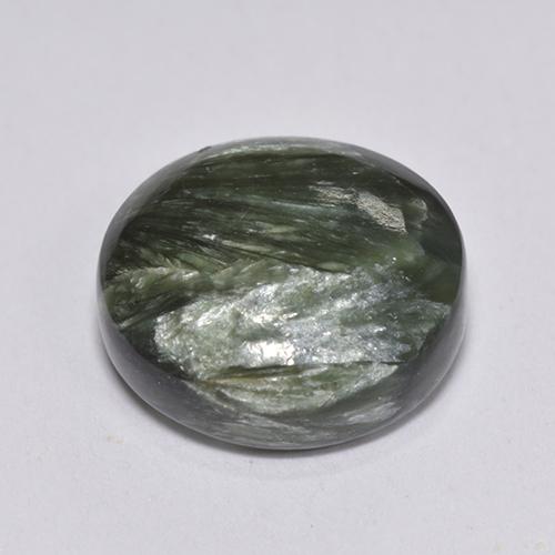 Serafinito Verde naturale da 4.10 ct, Taglio rotondo, Opaco