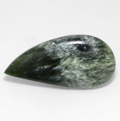 Serafinite naturale verde da 10,98 ct, forma fantasia, opaco