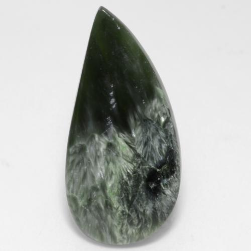 Serafinite naturale verde da 10,98 ct, forma fantasia, opaco