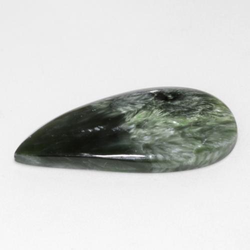 Serafinite naturale verde da 10,98 ct, forma fantasia, opaco