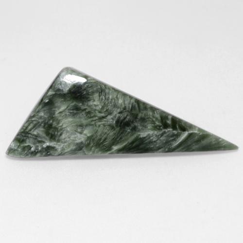 Serafinite naturale verde da 6,28 ct, trillion, opaco