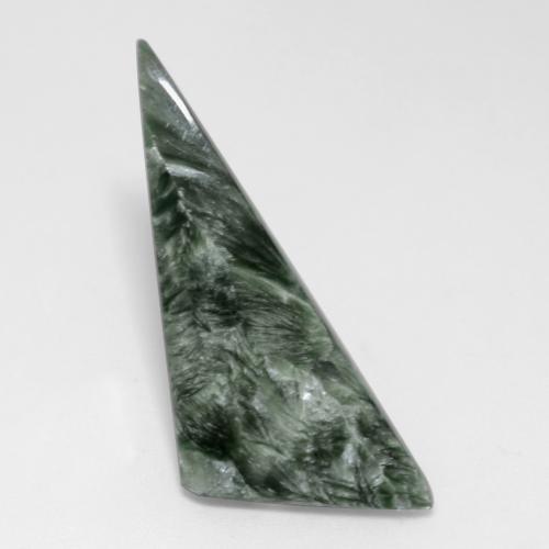 Serafinite naturale verde da 6,28 ct, trillion, opaco